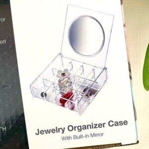 Folding Jewelry Organizer Case with Built in Mirror by Sorbus Beauty